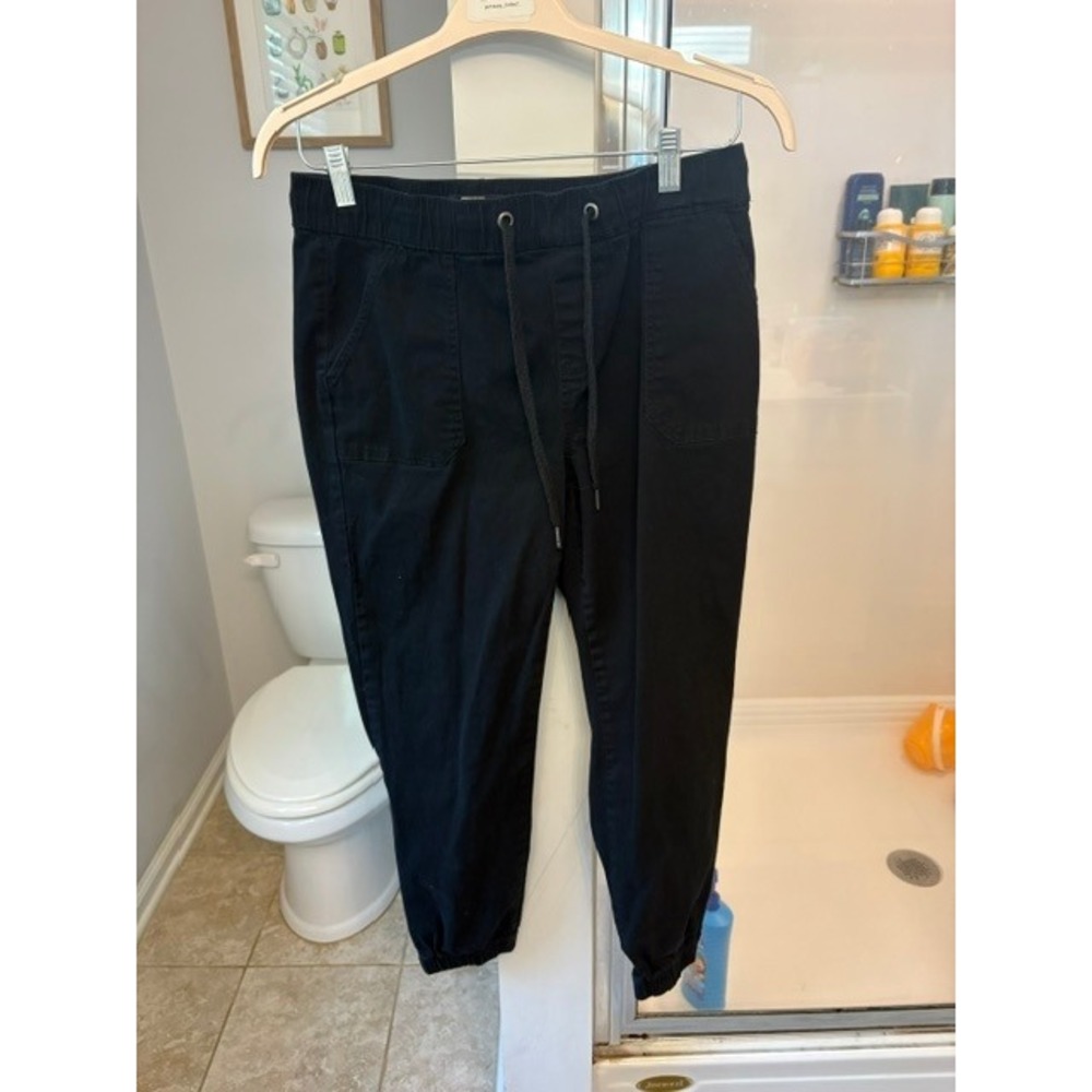 Rewash Brand‎ Black Jogger Pants Drawstring Stretch Cotton Elastic Ankle